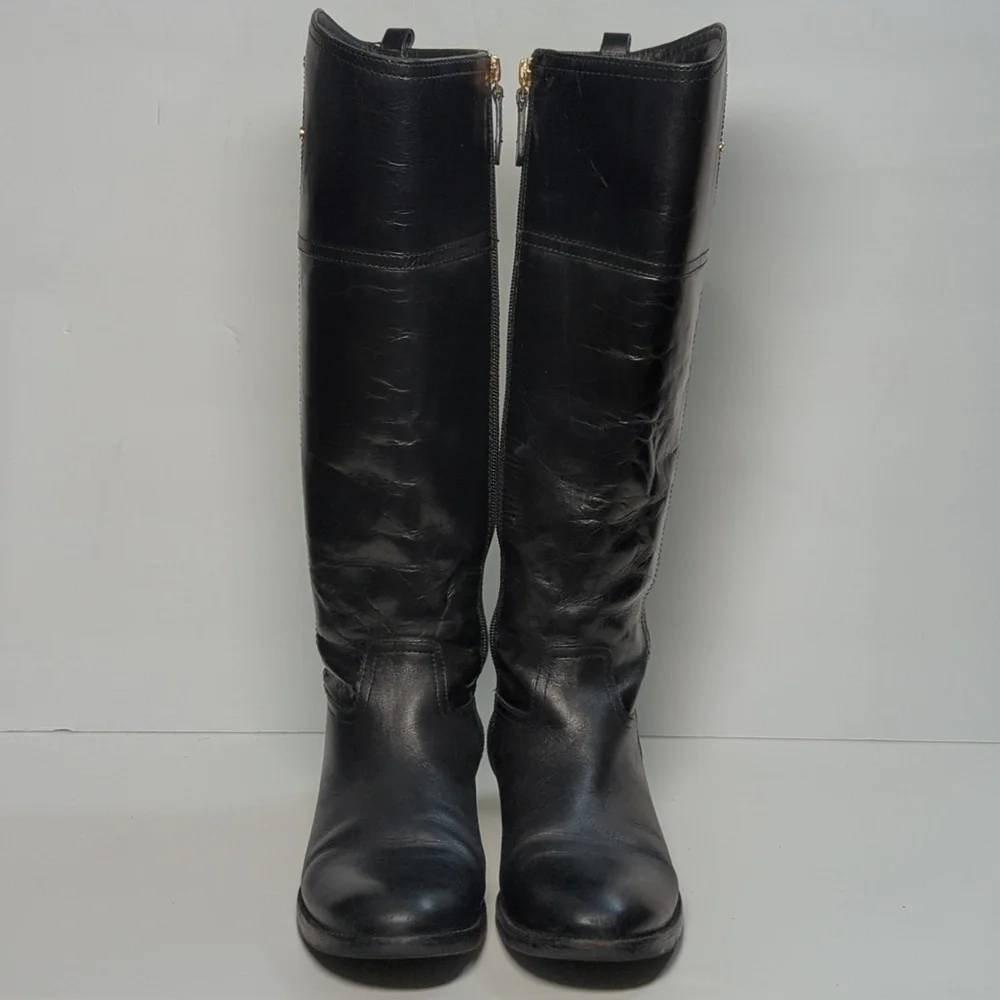 Tory Burch Kernan tall black Patterned boots women's size 6.5